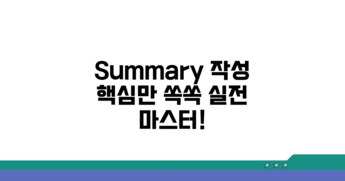 Summary 작성 실전 가이드