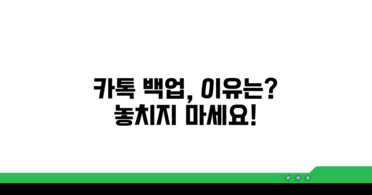 카톡 대화 백업, 왜 해야 할까?