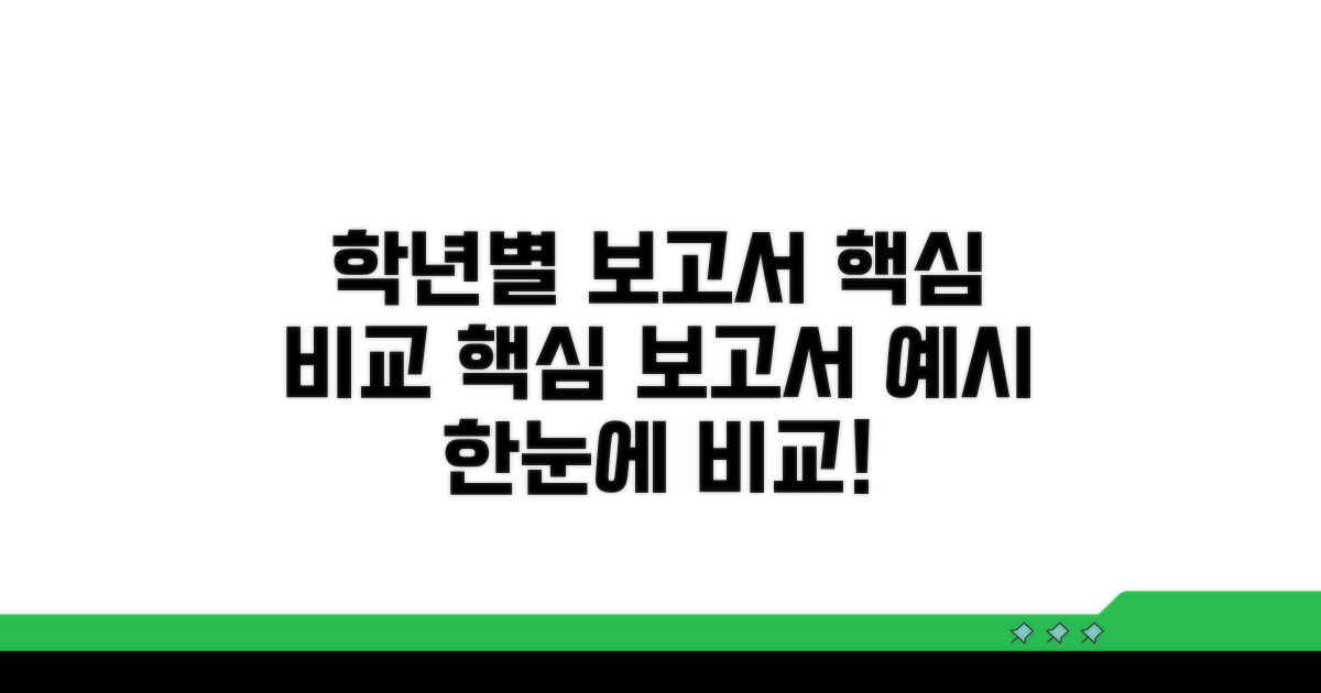 학년별 보고서 예시, 핵심 내용 비교