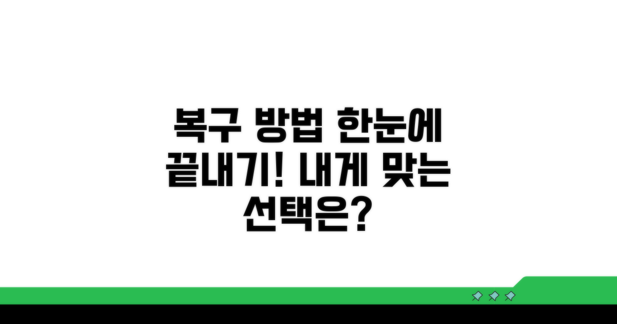 복구 옵션 한눈에 비교 분석