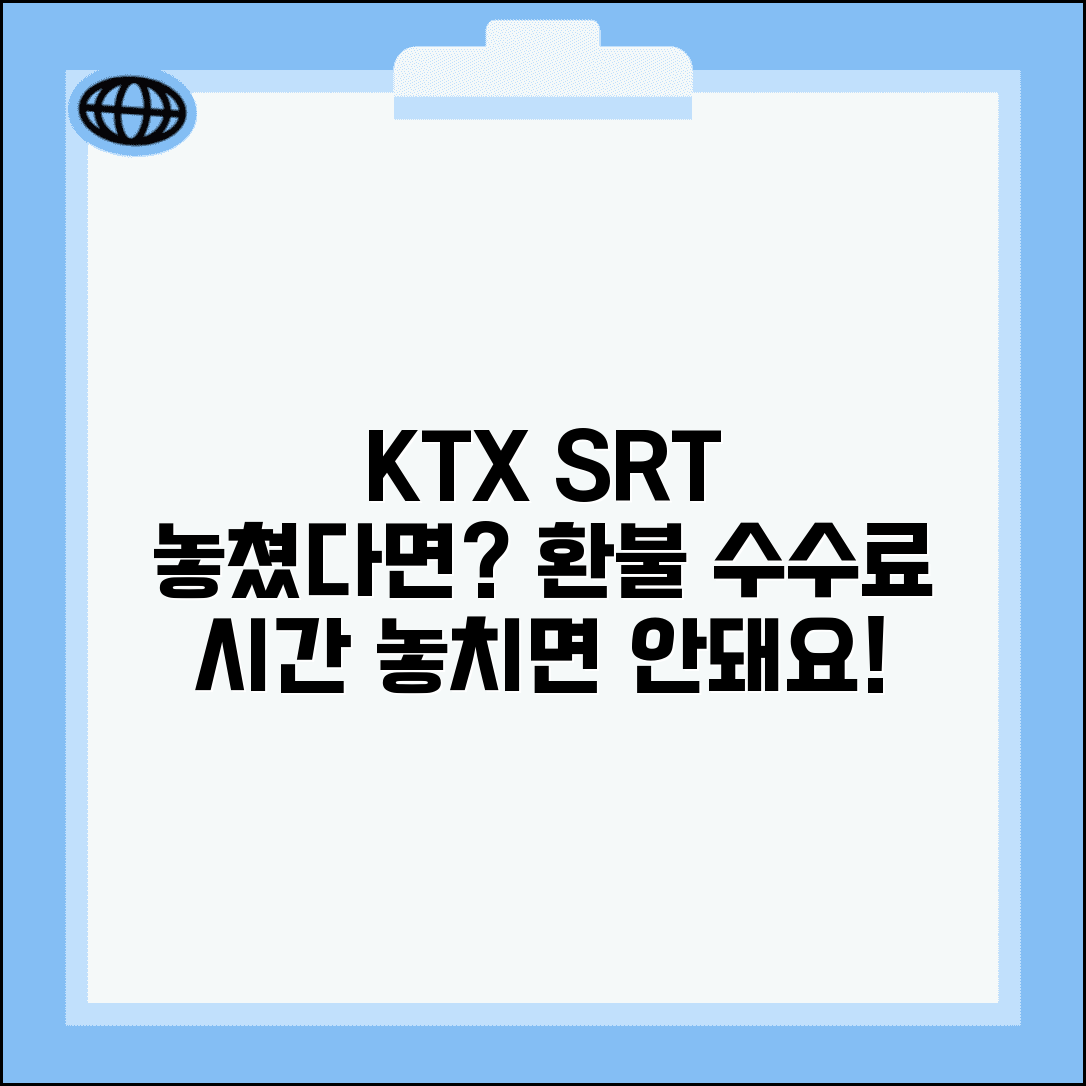 기차 놓쳤을 때 환불 수수료 | KTX SRT 무궁화호 환불 수수료와 환불 기준 시간