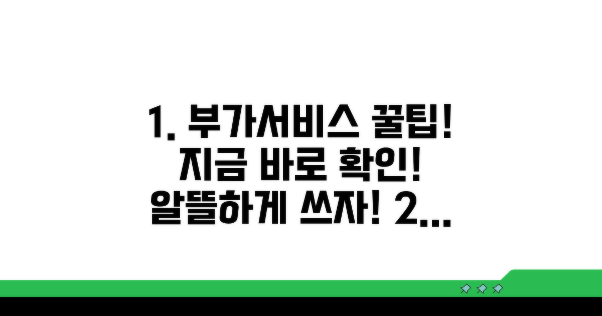 부가서비스 활용법 및 절약 팁