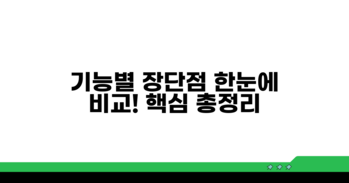 기능별 장단점 한눈에 비교
