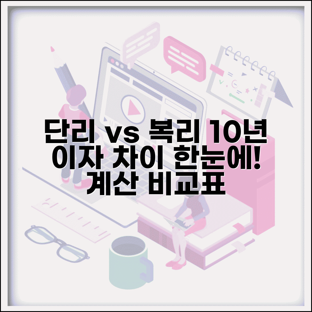 단리 복리 이자 차이 계산표 | 단리 이자 복리 이자 10년 차이 계산