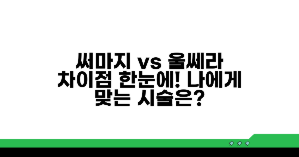 써마지 울쎄라, 차이점 한눈에