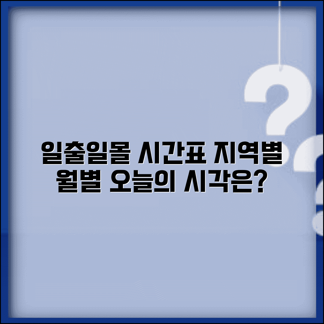 일출일몰 시간표 지역별 | 월별 일출 일몰 시각