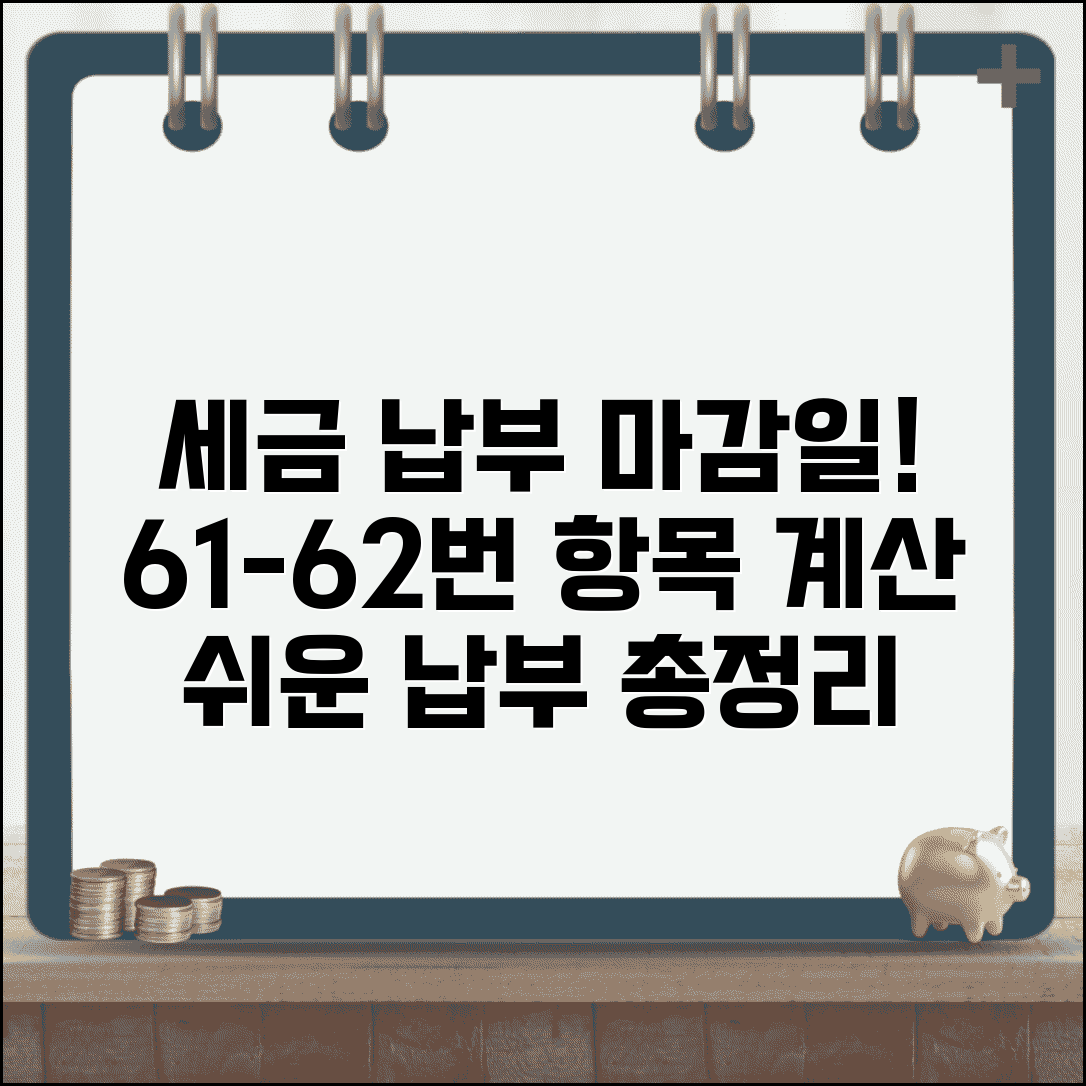 신고 기한 내 납부할 세액 (61-62) 계산 | 세금 납부 절차와 방법 총정리