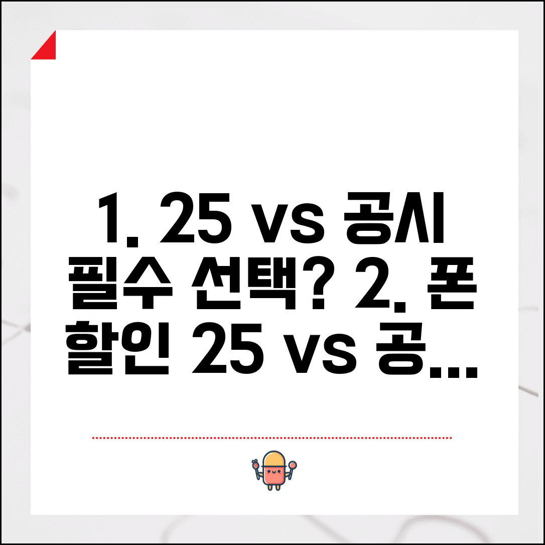 휴대폰 선택약정 25% vs 공시지원금 | 요금 할인 폰 할인 장단점 비교 총정리