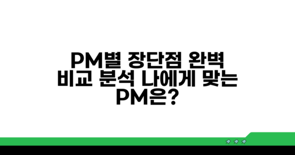 각 PM별 장단점 완벽 비교
